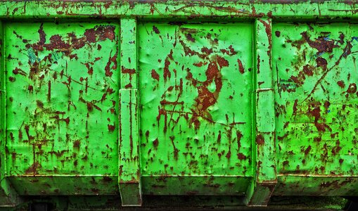 Iron dirty dump truck photo