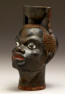 Greek - Aryballos in the Form of Head of an African - Walters 482017 - Three Quarter Left