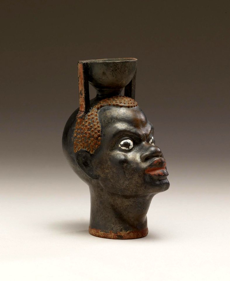 Greek - Aryballos in the Form of Head of an African - Walters 482017 - Three Quarter Right