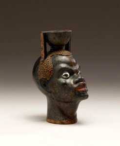 Greek - Aryballos in the Form of Head of an African - Walters 482017 - Three Quarter Right