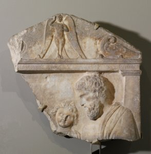 Greek - Fragment of a Grave Relief for the Daughter of Kleomachos - Walters 23174