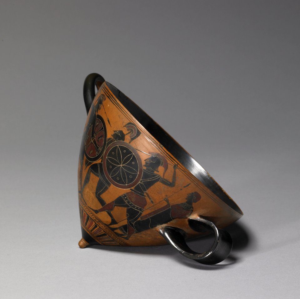 Greek - Black-figure Mastos with Combat Scenes - Walters 48223 - View A