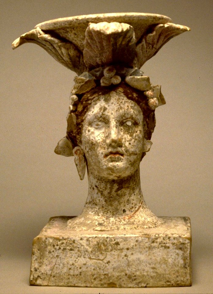 Greek - Incense Burner in the Form of a Female Head - Walters 482525