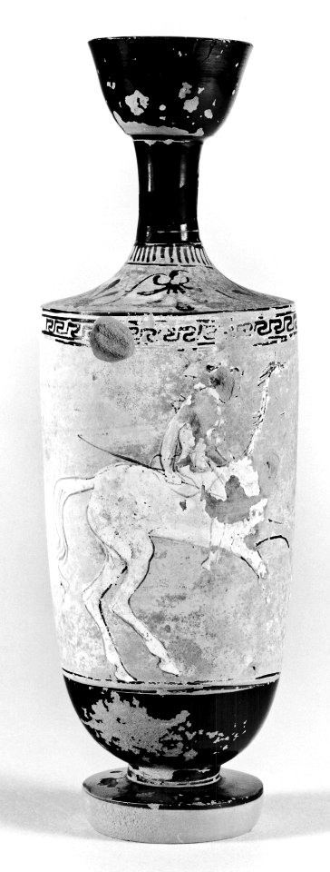 Greek - Lekythos Depciting Mounted Amazon - Walters 48231 - Side A