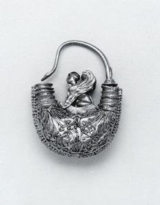 Greek - Boat-Shaped Earring with Sphinx - Walters 571733A