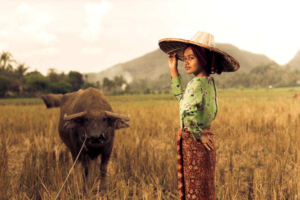Indonesia village girl farm girl