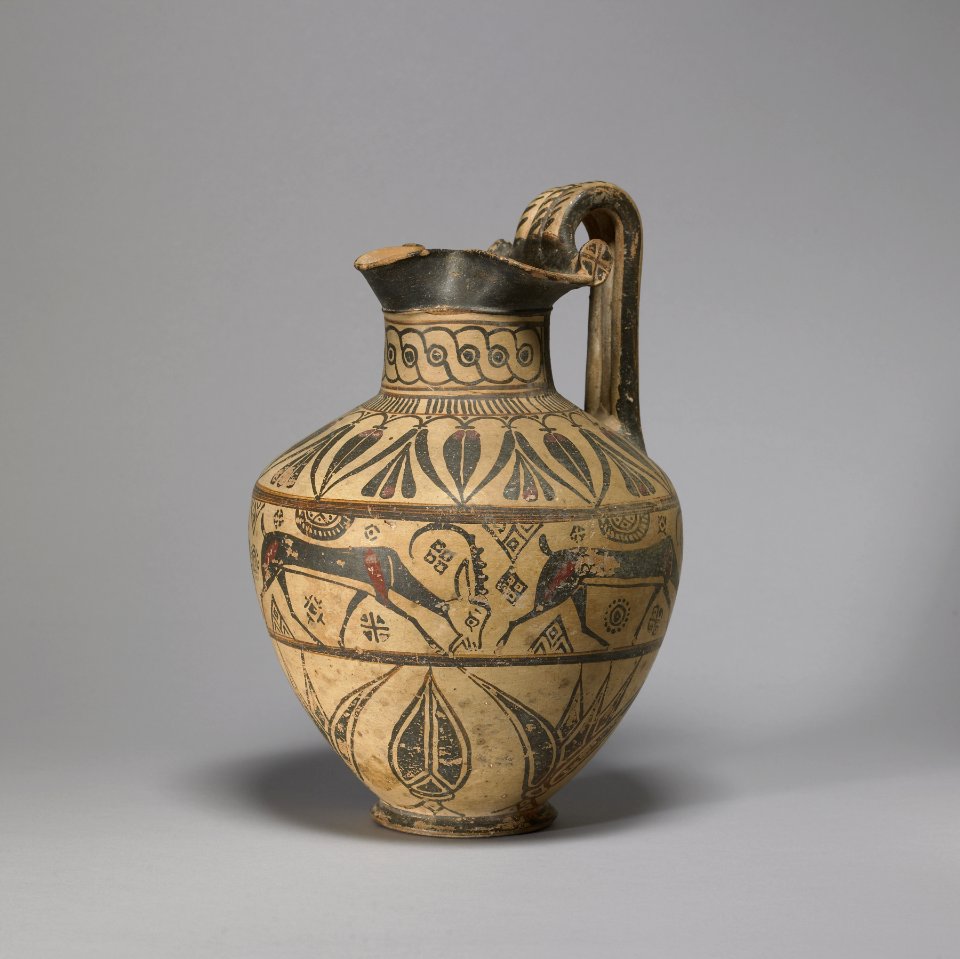 Greek - Oinochoe in the Camirus, or Wild Goat Style - Walters 482108 - Three Quarter
