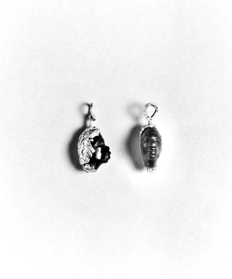 Greek - Pair of Earrings with the Head of an African - Walters 571562, 571563