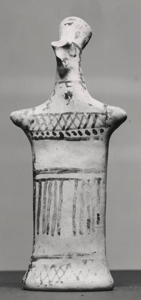Greek - Figurine with Pinched Face and Goemetric Decorations - Walters 481922