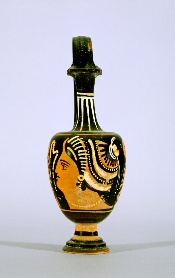 Greek - Red-Figure Oinochoe with a Female Head - Walters 482762 - Profile