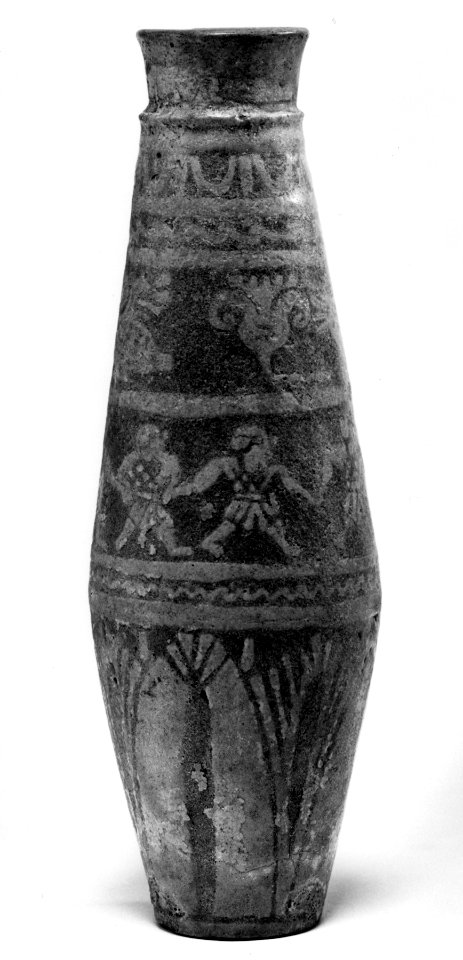 Greek - Flask with Figures and Lotus - Walters 48370 - Profile