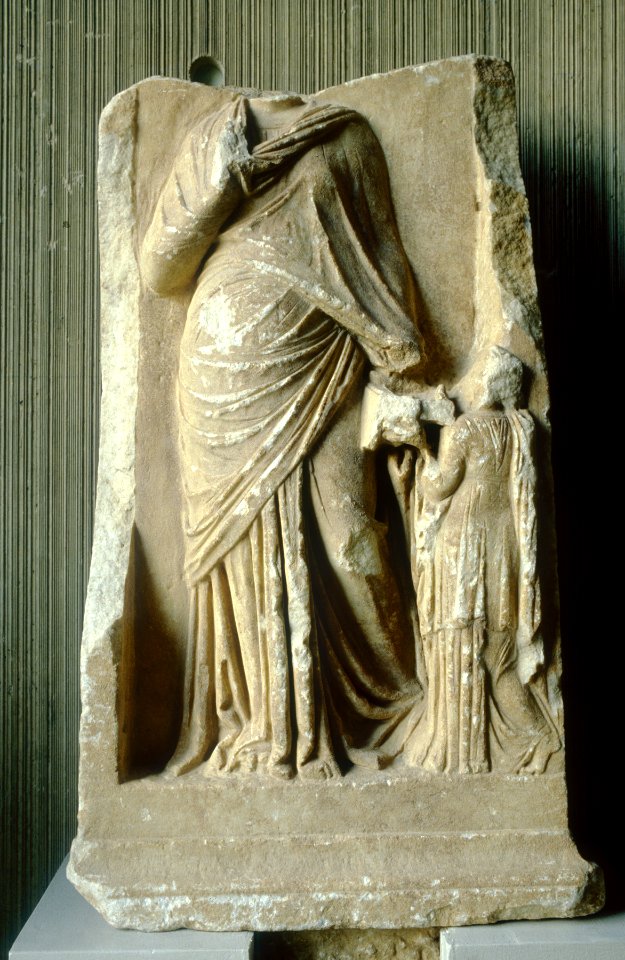 Greek - Grave Relief of a Woman Depicted as a Muse - Walters 23230