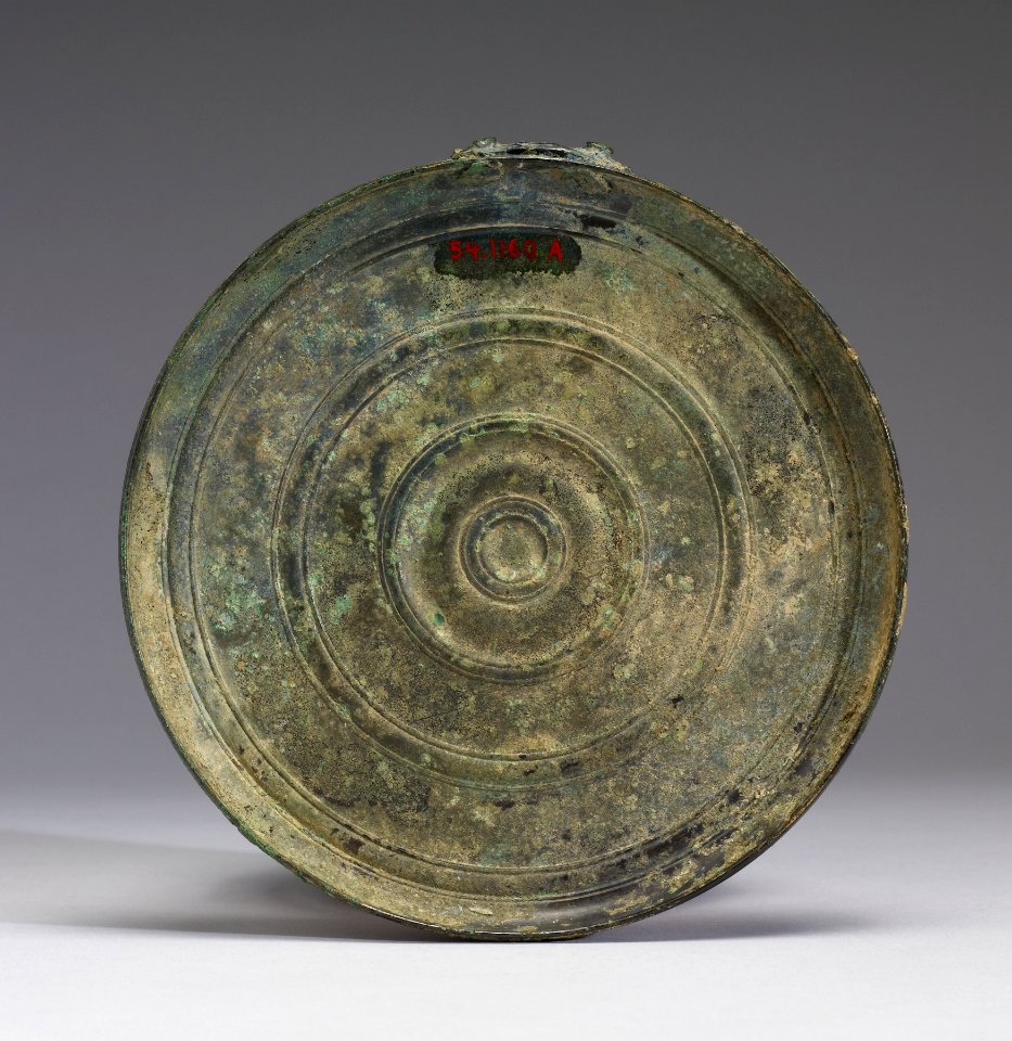 Greek - Mirror with Winged Female Holding Wreath and Goose - Walters 541160 - Back