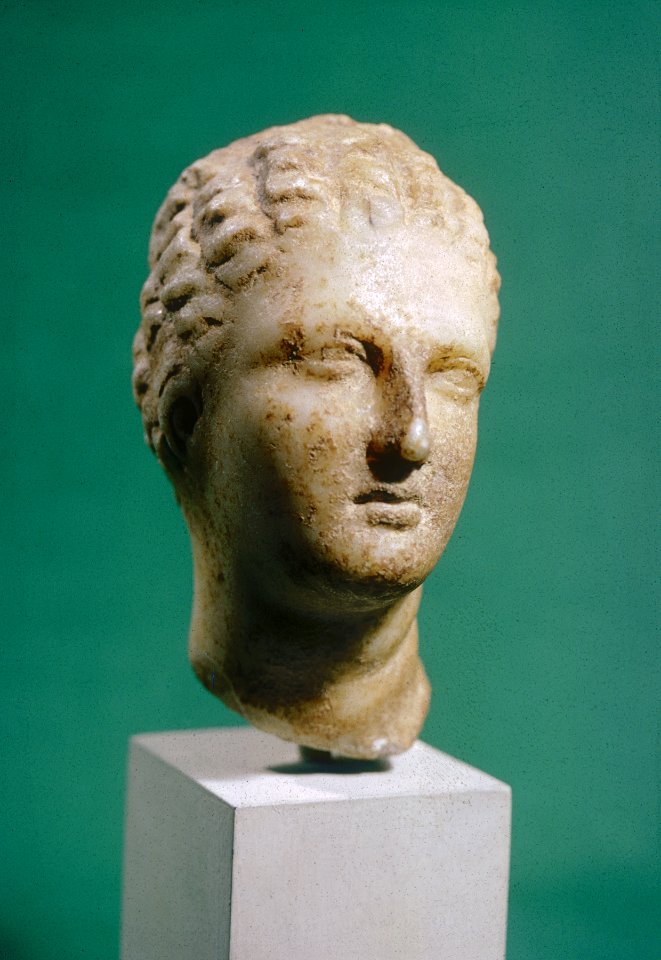Greek - Head of a Woman with Braids - Walters 23137 - Three Quarter