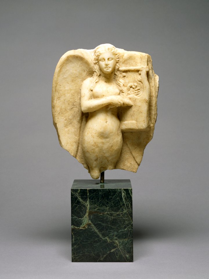 Greek - Siren with a Kithara from a Grave Monument - Walters 233