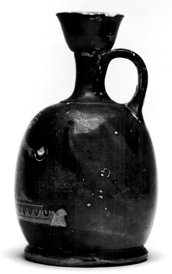 Greek - Squat Lekythos Depicting a Seated Woman - Walters 48260 - Right Side