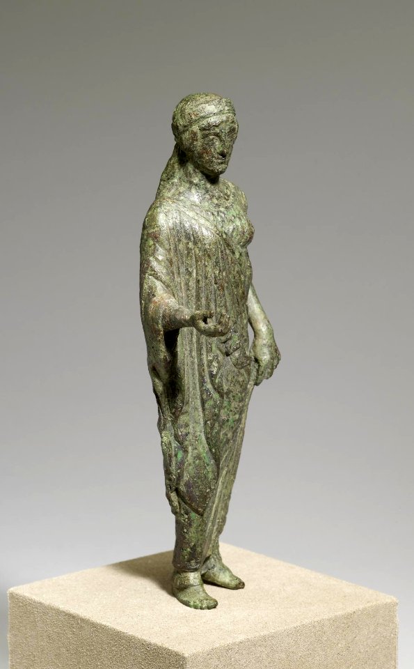 Greek - Maiden from a Mirror Stand - Walters 54774 - Three Quarter Right
