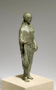 Greek - Maiden from a Mirror Stand - Walters 54774 - Three Quarter Right