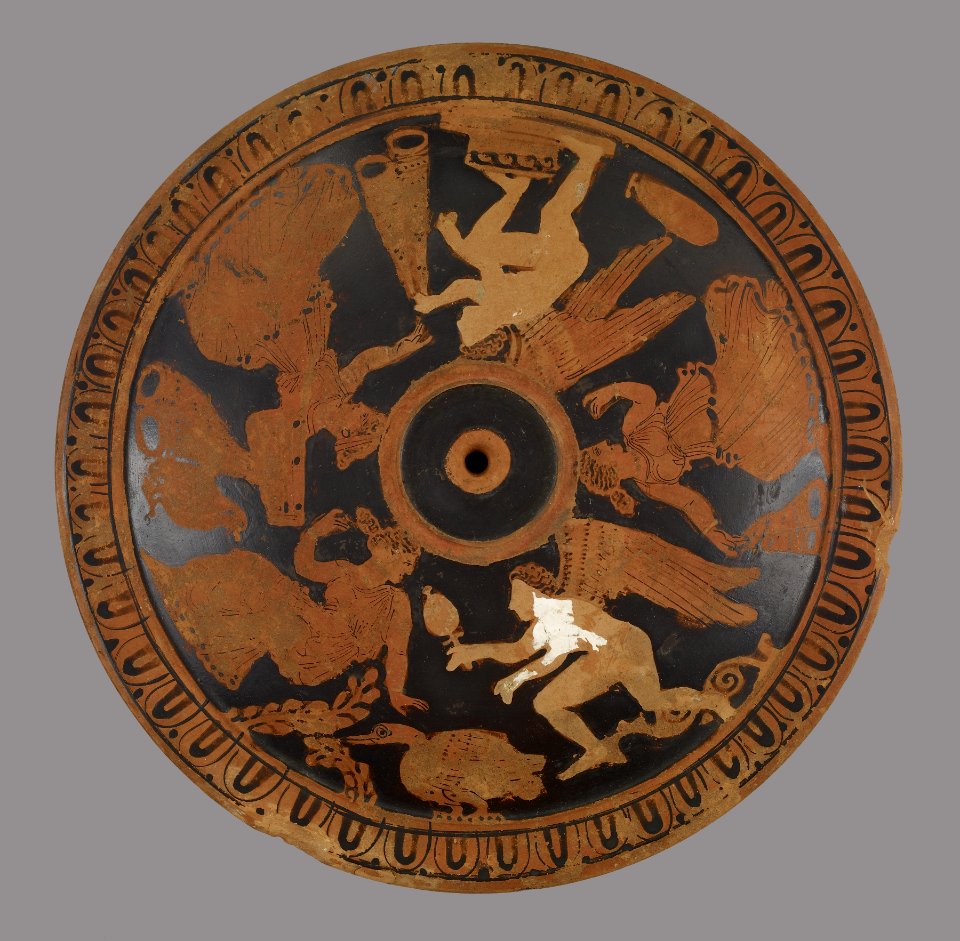 Greek - Red-figure Pyxis and Cover with Women and Erotes - Walters 48264 - Top