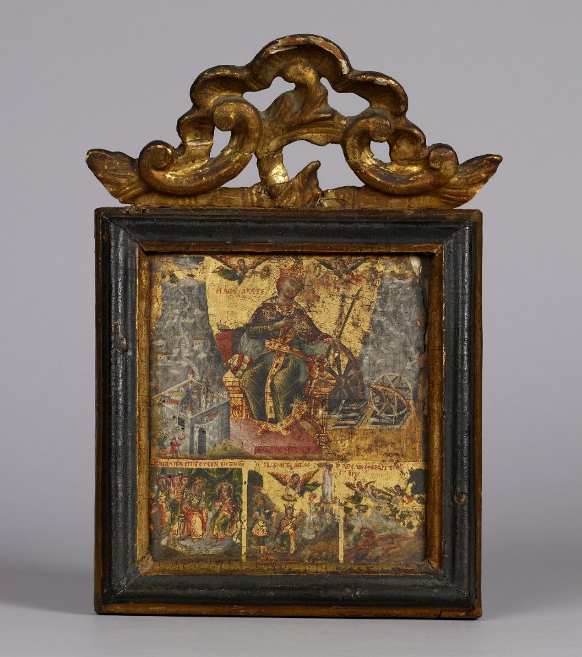 Greek - Saint Catherine of Alexandria with Three Scenes from Her Life - Walters 372753 (2)