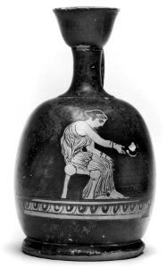 Greek - Squat Lekythos Depicting a Seated Woman - Walters 48260 - Side A