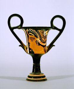 Greek - Red-Figure Kantharos (Drinking Vessel) with Female Head - Walters 482763 - View A