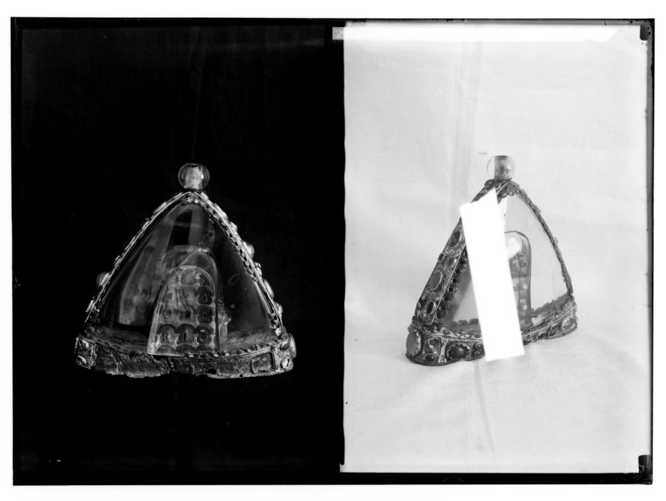 Greek treasures in the Church of the Holy Sepulchre. The Crystal tiara. A crusader relic bound in gold and jewels; (Another view of the crystal tiara) LOC matpc.02497