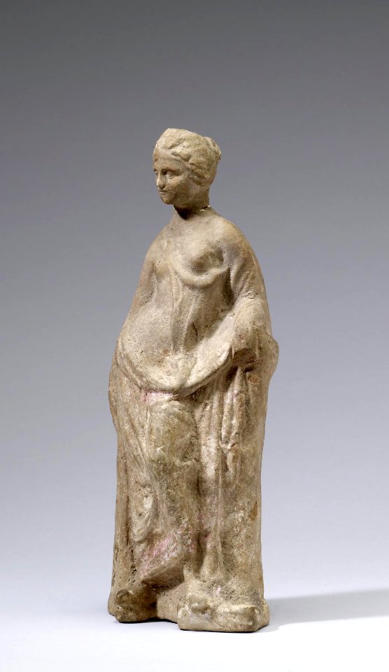 Greek - Tanagra Figurine - Walters 23281 - Three Quarter Left