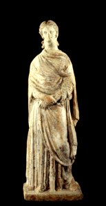 Greek - Standing Draped Woman with Clasped Hands - Walters 48285