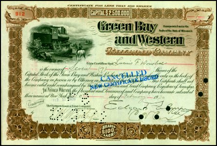 Green Bay and Western RR 1920
