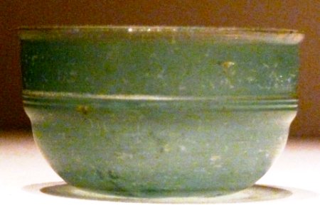Green glass Roman cup unearthed at Eastern Han tomb, Guixian, China photo