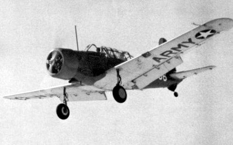 Greenville Army Airfield - Vultee BT-13 landing flaps down
