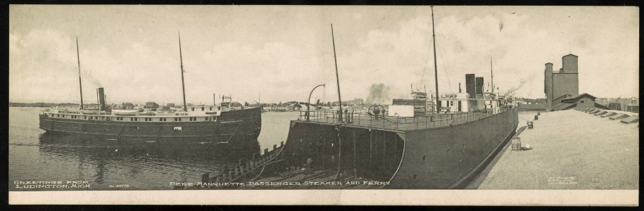 Greetings from Ludington, Mich. Pere Marquette passenger steamer and ferry LCCN2013647160