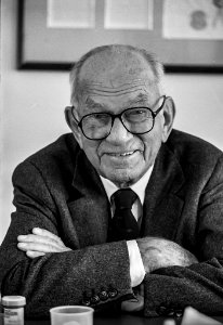 Former Arkansas Senator J. William Fulbright in his Washington law office