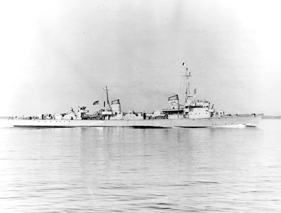 Former German torpedo boat T35 running trials off Boston in September 1945