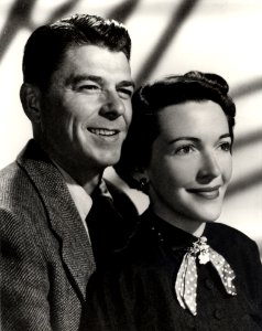 Formal Engagement photograph of Ronald Reagan and Nancy Davis