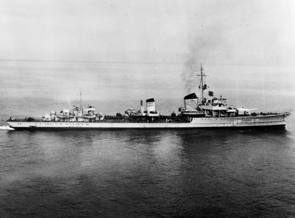 Former German destroyer Z39 underway off Boston on 12 September 1945