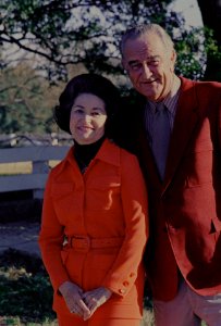 Former President Lyndon B. Johnson with former First Lady Lady Bird Johnson, December 1972
