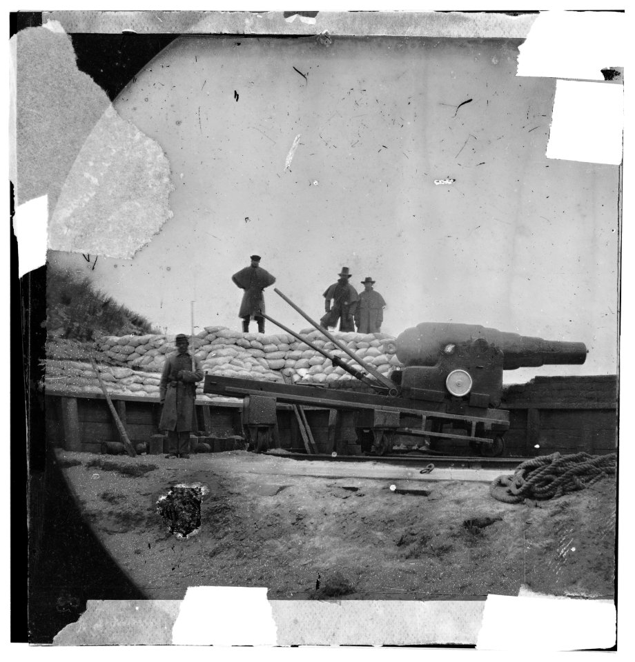 Fort Fisher, North Carolina. Interior view. English Armstrong gun LOC cwpb.01413