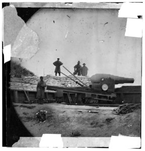 Fort Fisher, North Carolina. Interior view. English Armstrong gun LOC cwpb.01413