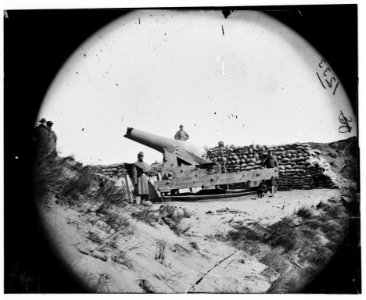 Fort Fisher, North Carolina. Gun with muzzle shot away LOC cwpb.01411