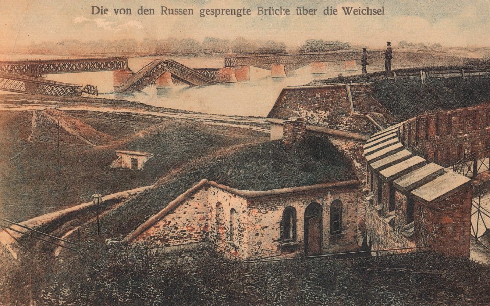 Fort Legionów i zniszczone mosty przy Cytadeli 1915