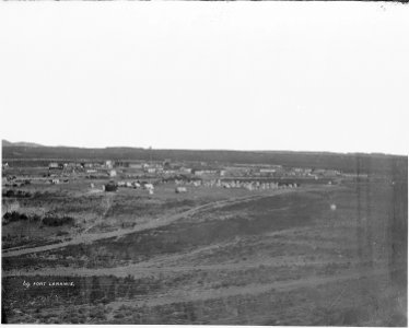 Fort Laramie. Post as it appeared in 1868. Orginally located as a fur trading post in 1834, known as Fort William... - NARA - 516878 photo