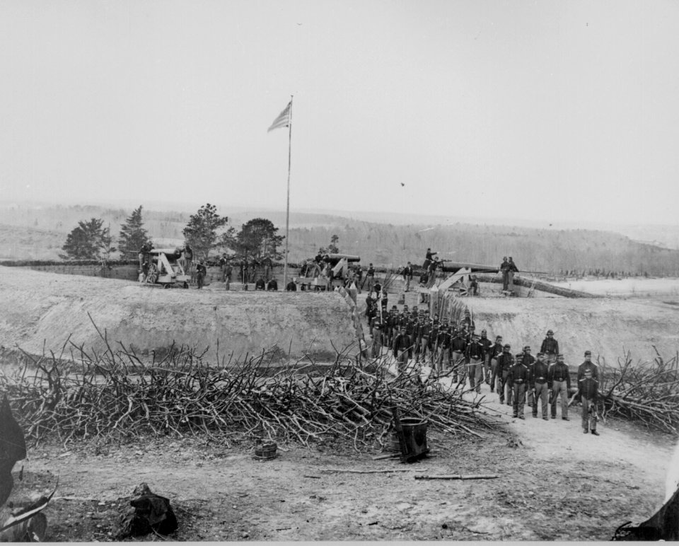 Fort Massachusetts, sally port and soldiers, 1861
