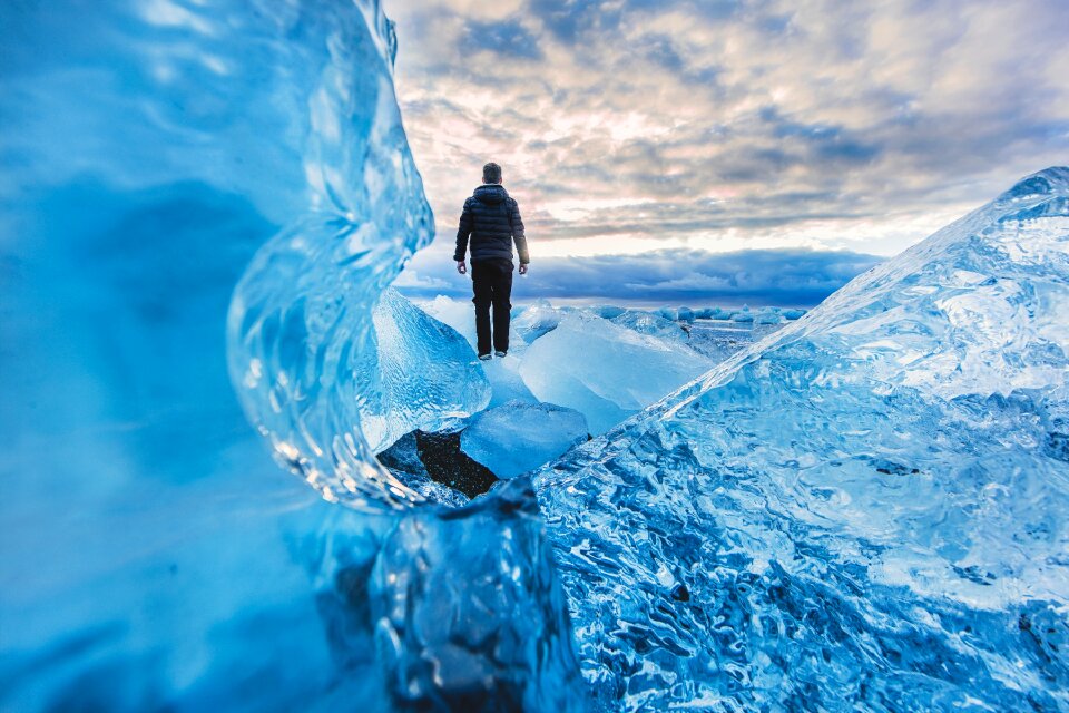 Man alone cold photo