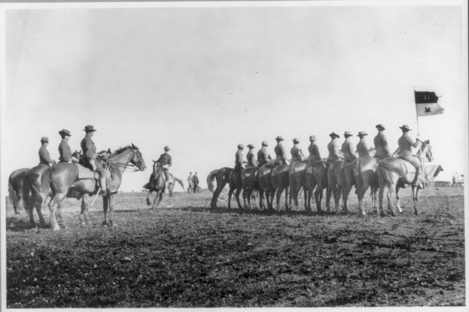 Fort Sam Houston, Tex., 1911-1912- Co. M, 11th Cavalry; lined up LCCN2006677815