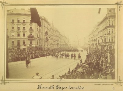 Erzsébet körút, Kossuth Lajos temetési menete a Dohány utcánál, 1894. április 1-én. Fortepan 82036