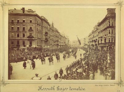 Budapest, Erzsébet körút, Kossuth Lajos temetési menete a Dohány utcánál. - Fortepan 82040 photo