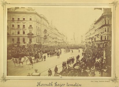 Budapest, Erzsébet körút, Kossuth Lajos temetési menete a Dohány utcánál. Fortepan 82041 photo