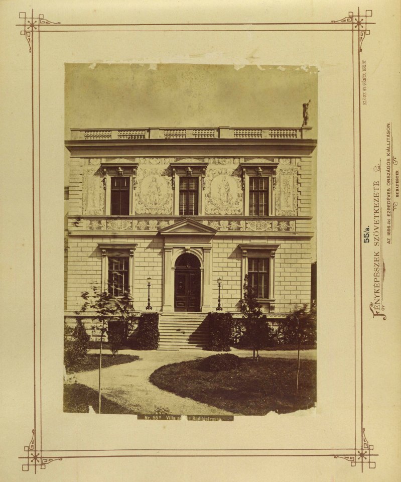 Budapest VI., Andrássy út 132., a Edelsheim-Gyulay-villa oldalhomlokzata, 1876 körül. - Fortepan 82114
